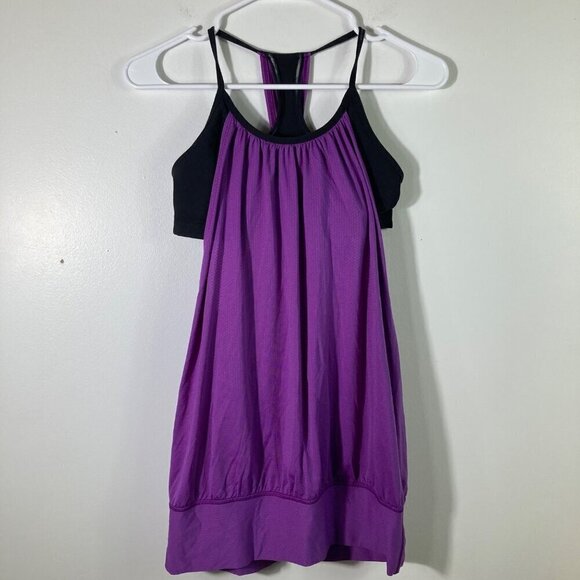 Womens Lululemon Bra Tuck Me In Tank Purple Black 6 - Picture 1 of 4